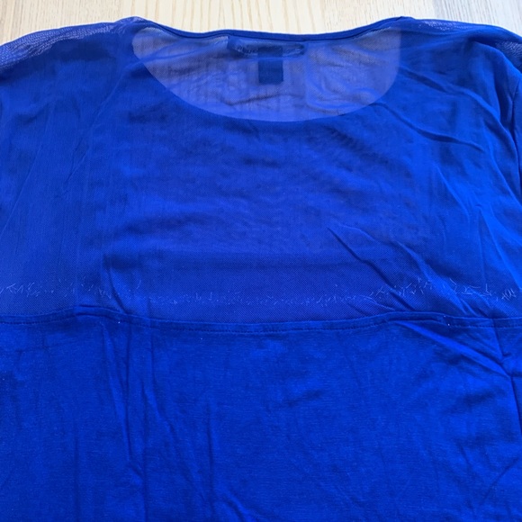 Cable & Gauge Women's Blue Mesh Jewel Short Sleeve Shirt (Medium) - Picture 8 of 9